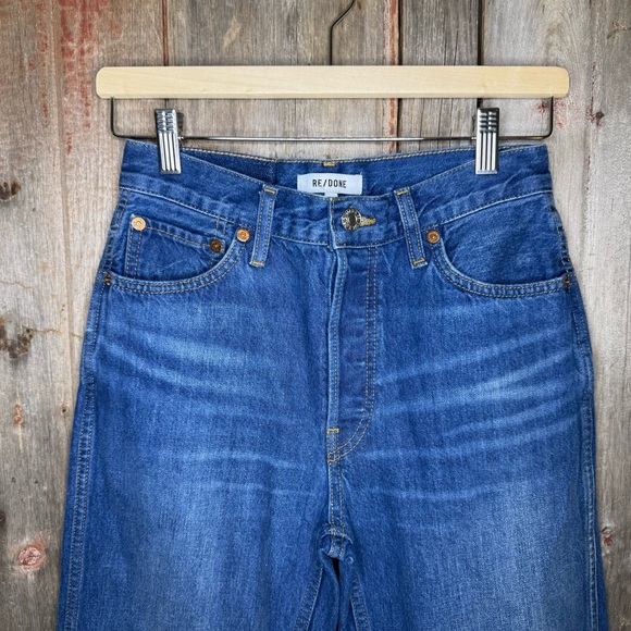 REDONE Originals 90s High Rise Loose in Destroyed Broken Blue Denim Jeans Sz 26 - Picture 3 of 13